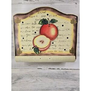 Thomas Pacconi Classics Wood Cookbook Stand Apple Hand Painted‎ Farmhouse Cream